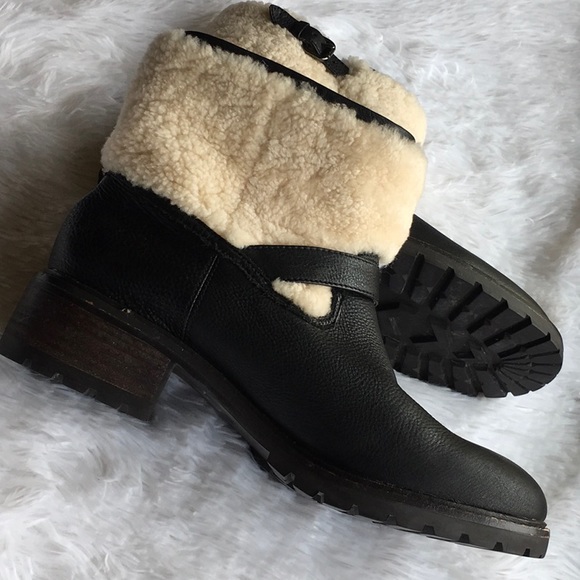 Coach Gabriella Shearling Ankle Bootie Boots I Size 10 - Picture 3 of 16